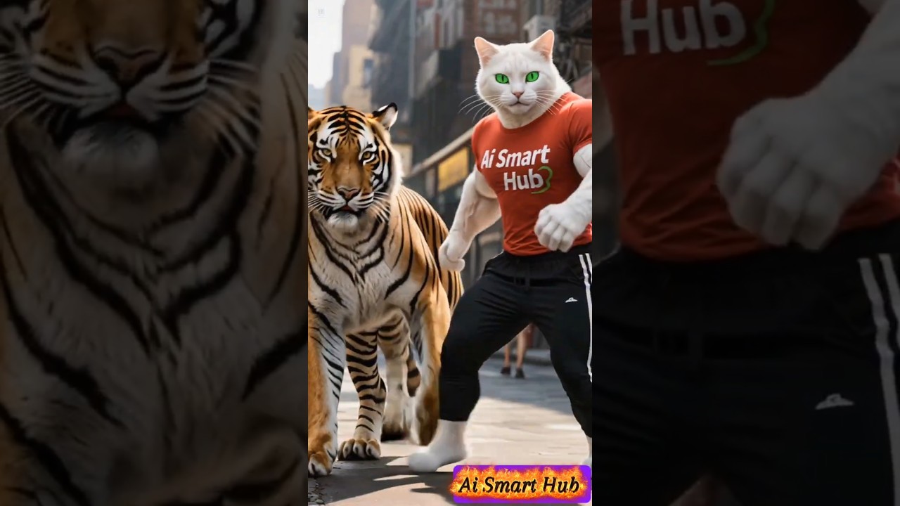 Kitten Lost and Alone! Tiger Does the Unbelievable🐯#aishorts #aivideo #cat #tiger #viral #cat&tiger