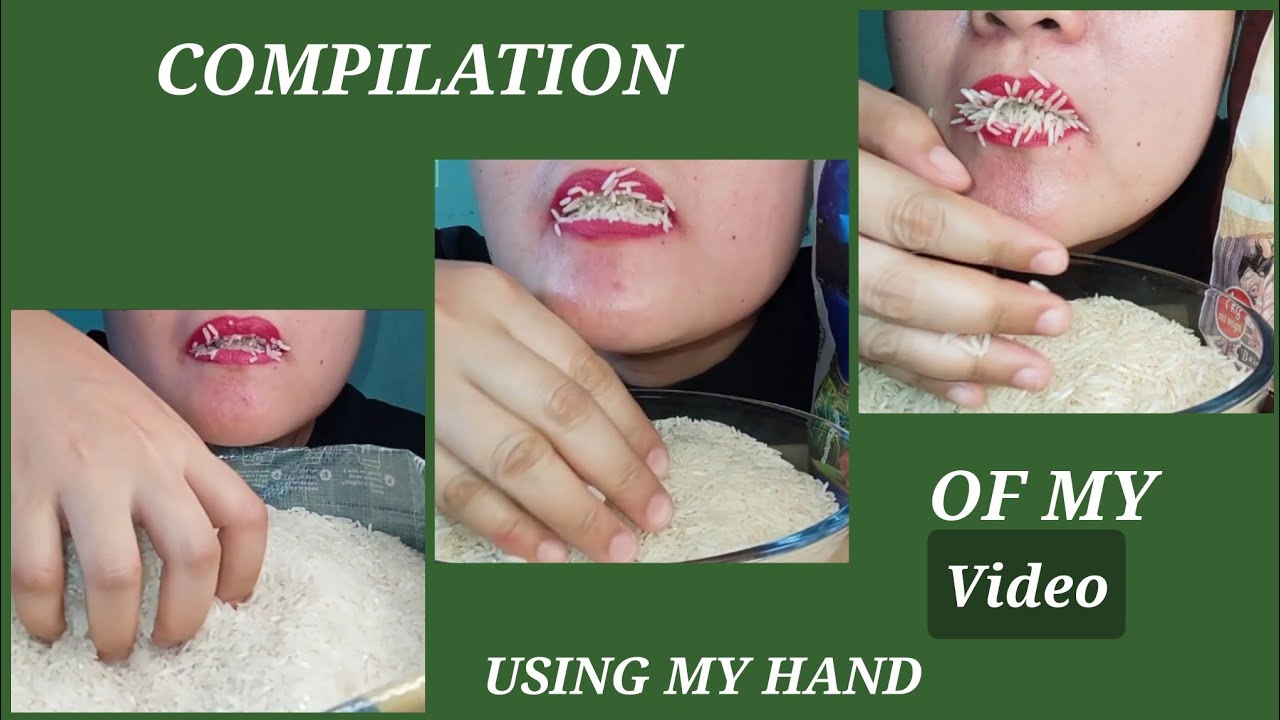 COMPILATION OF MY LATEST VIDEO||ASMR EATING RAW RICE @Joylorna8