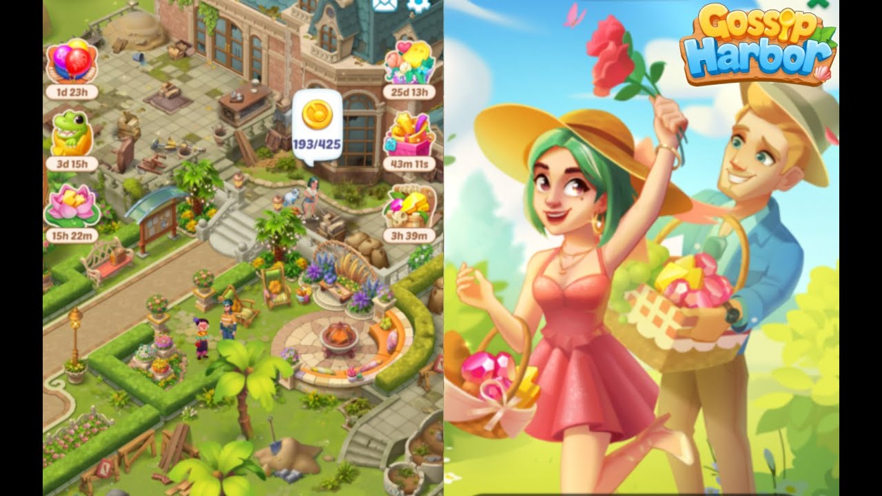 Gossip Harbor : Merge Game /🍰☕️ Day 146  Level  124-125  Part 146 🥖🍞    #gossip #merge