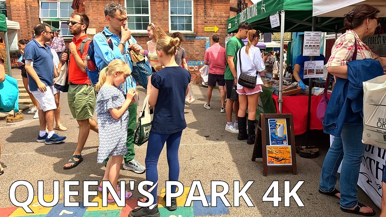 QUEEN’S PARK, SALUSBURY RD, LONSDALE RD, Sunny Sunday Town Walk / London NW6 – N106 [4K]