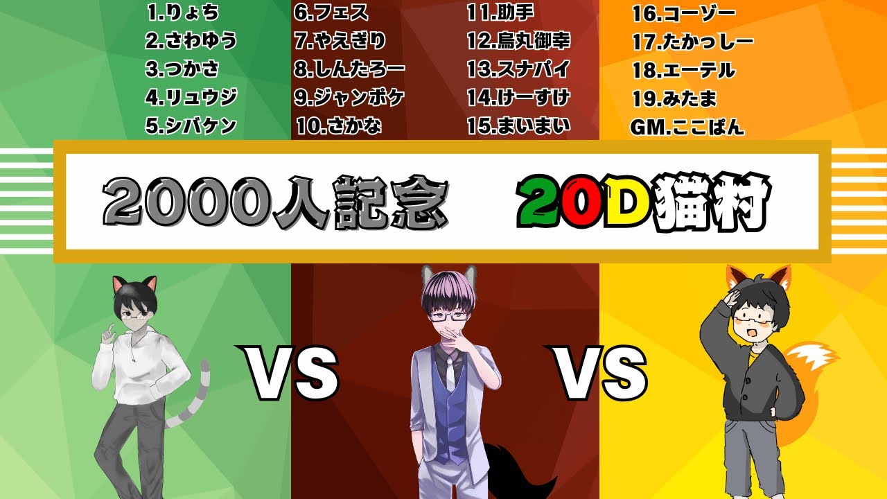 【しんたろー視点】20D猫村【zoom人狼】
