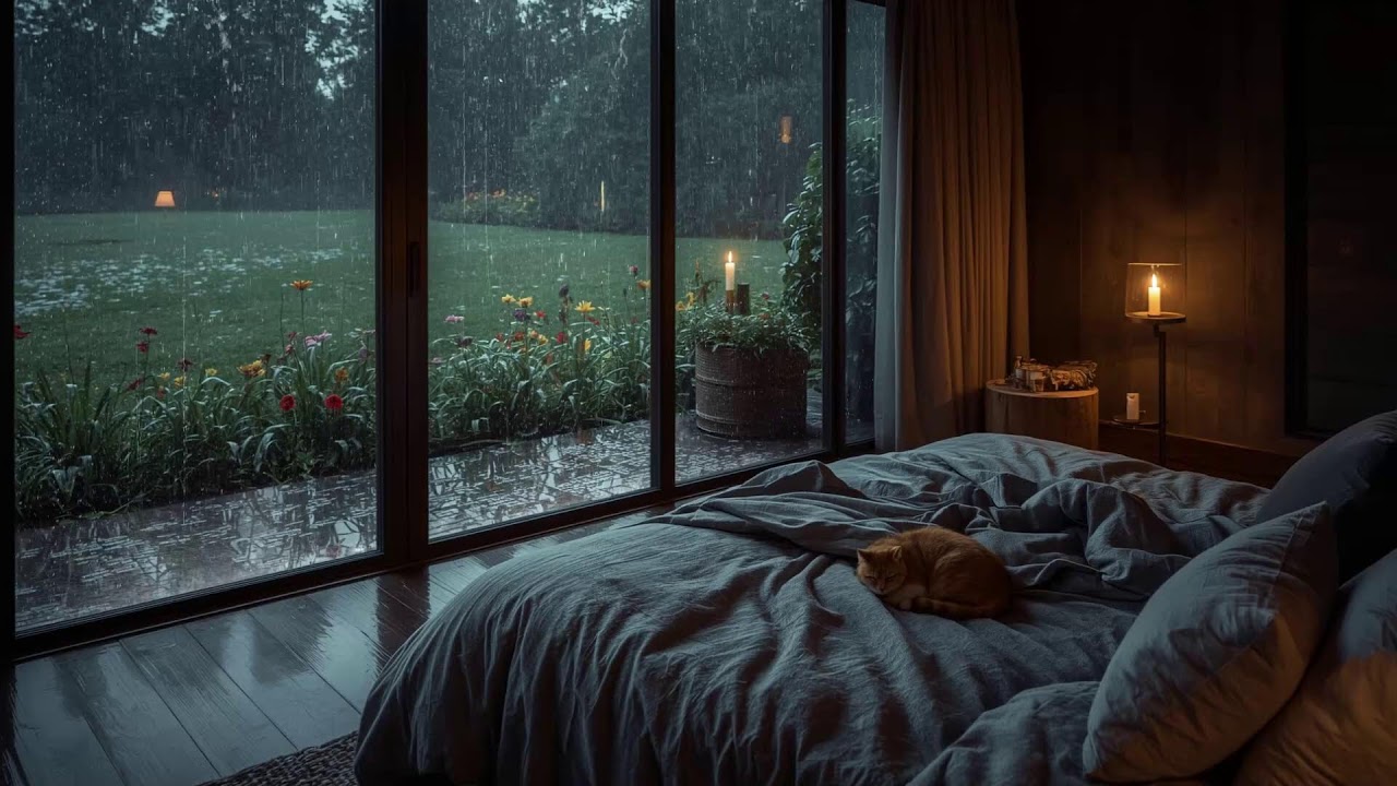 Peaceful Rain with Soft Piano | Cozy Bedroom Ambience for Deep Sleep & Healing