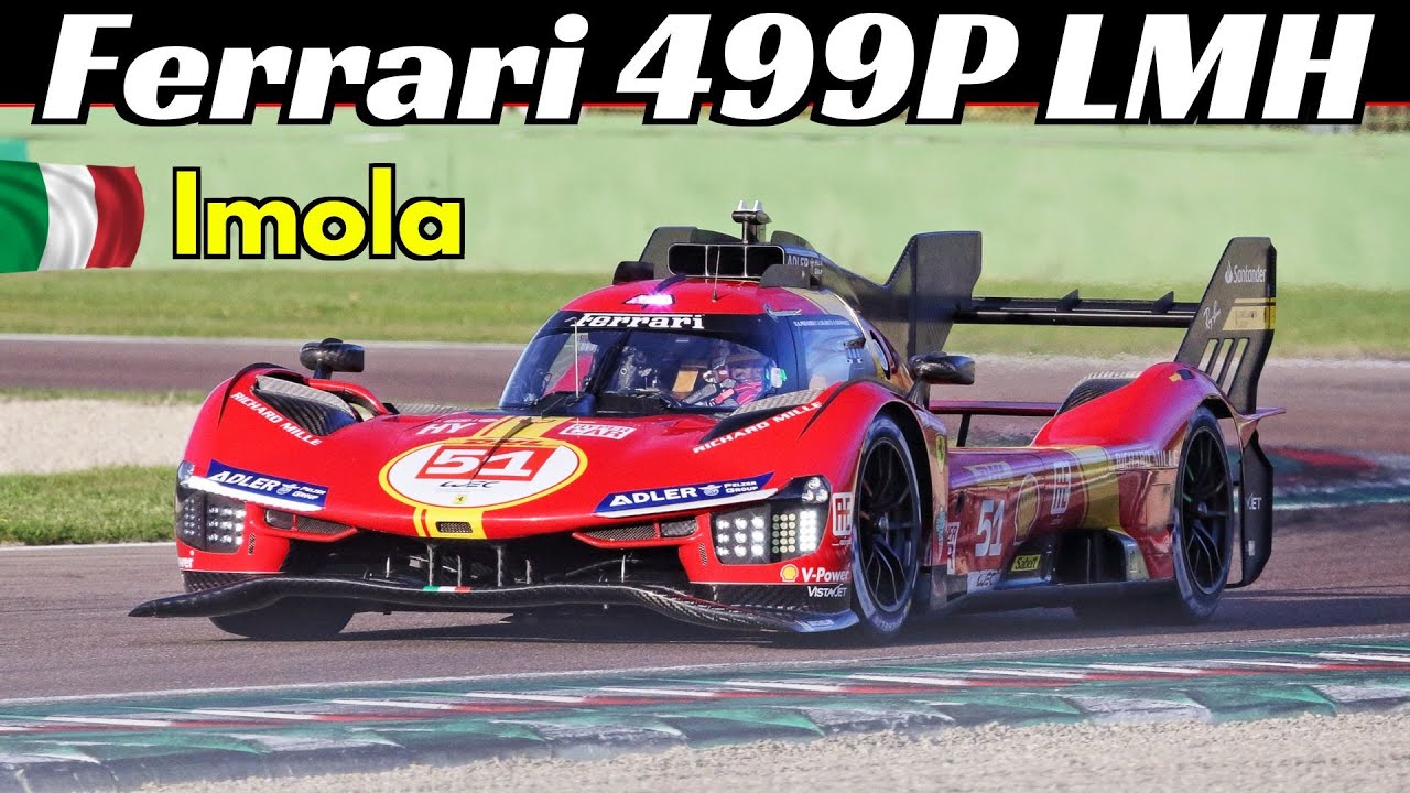 Ferrari 499P LMH Le Mans Hypercar Testing at Imola Circuit - 3.0-litre Twin-Turbo V6 Engine Sound 🔊