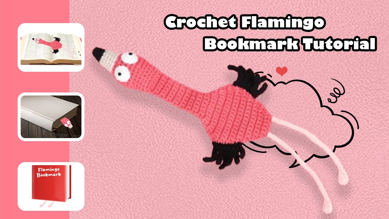 How to crochet Flamingo Bookmark-part1
