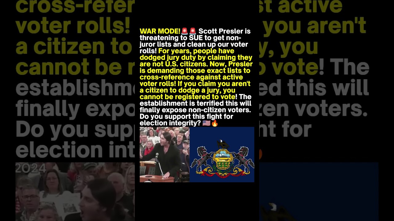 Scott Presler Voter Roll Lawsuit 🚨