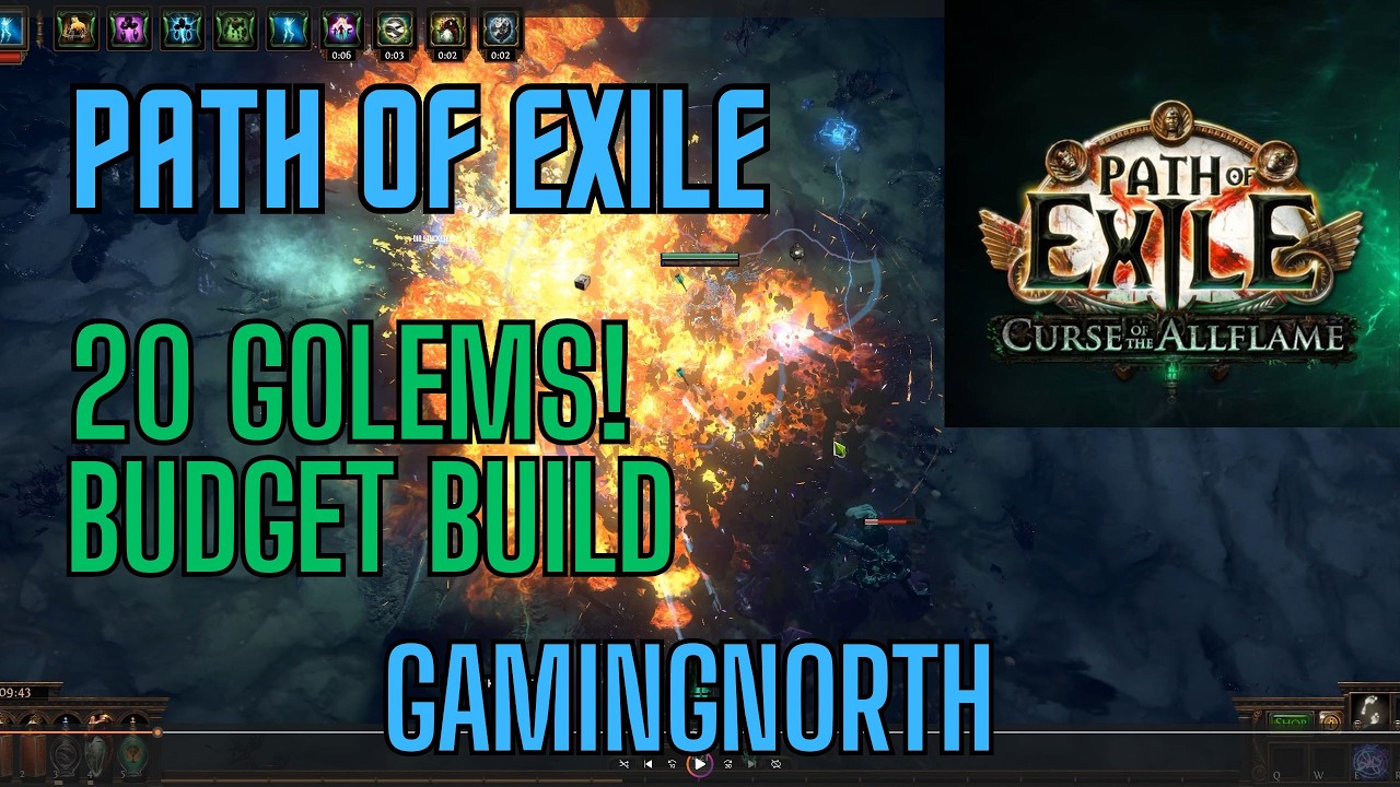Path of Exile - 20 Golems Budget Build - Curse Of The Allflame League 3.29 - T11