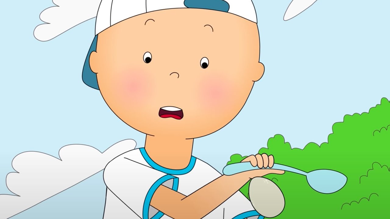 Caillou and the Egg and Spoon Race | Caillou Cartoon