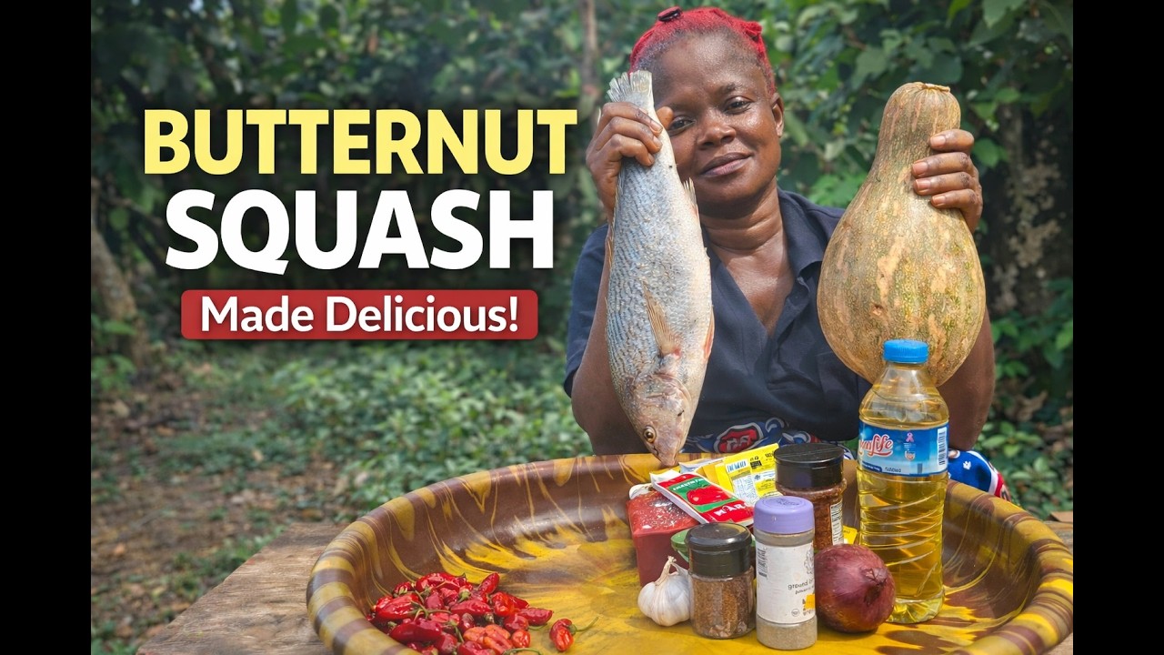 Village Mom Cooked Huge Butternut Squash Stew for the  WHOLE Village 😮🔥| African Village Cooking