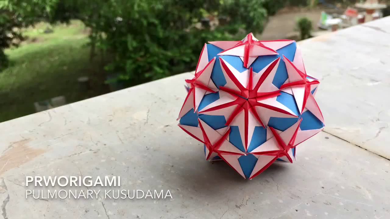 Pulmonary Kusudama - PrwOrigami Folding Tutorial 【くす玉・折り紙】