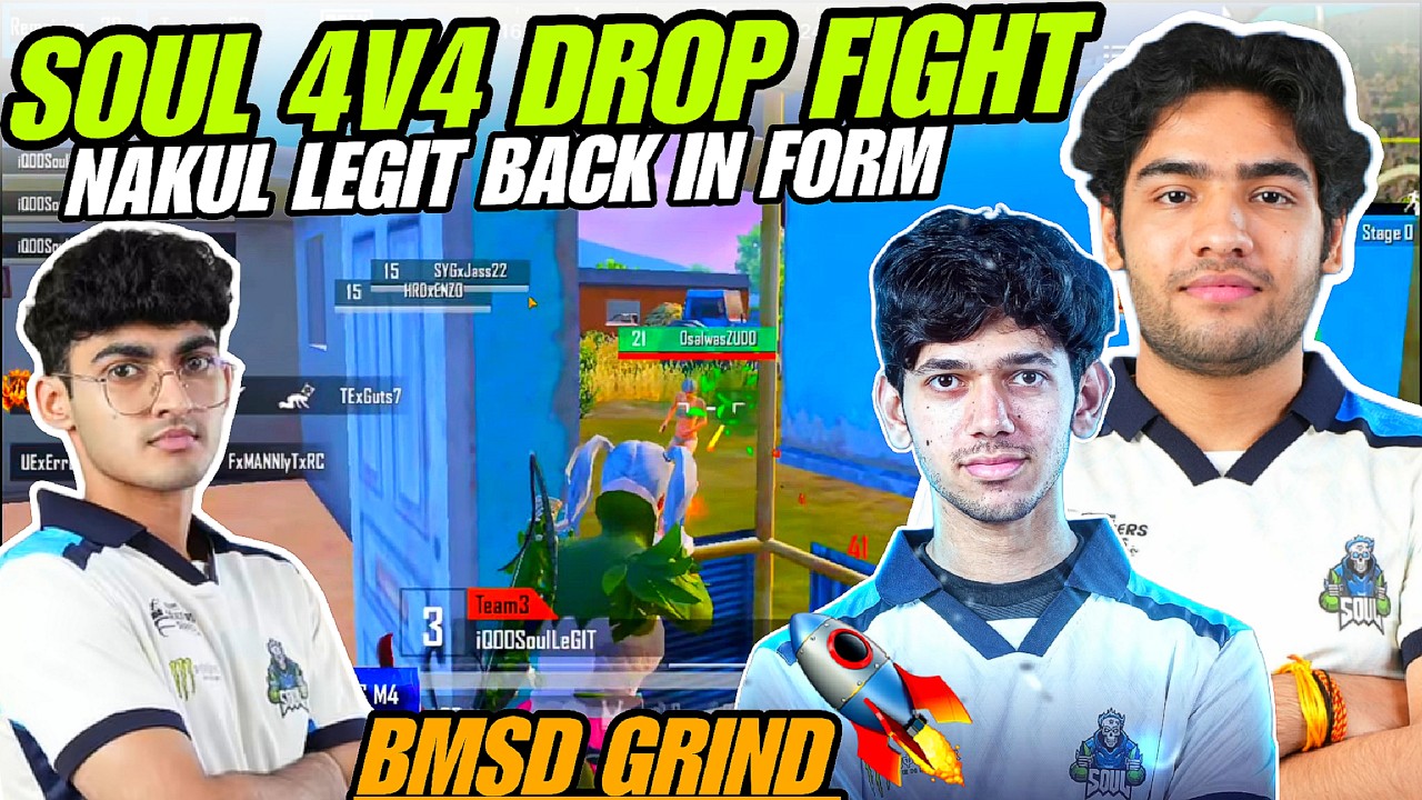 iQOOSouL 4v4 Drop Fight in *Jhonny* Compound 🔥 Legit Impossible 1v3 🚀 Nakul Crazy Pan Fight ✅ S8UL