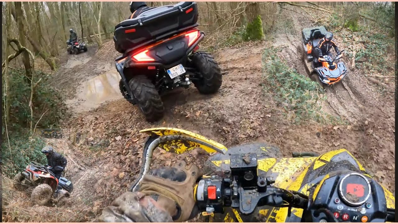 kymco maxxer 300 + 10 quads: les chemins sont gelés ! ❄️❄️❄️