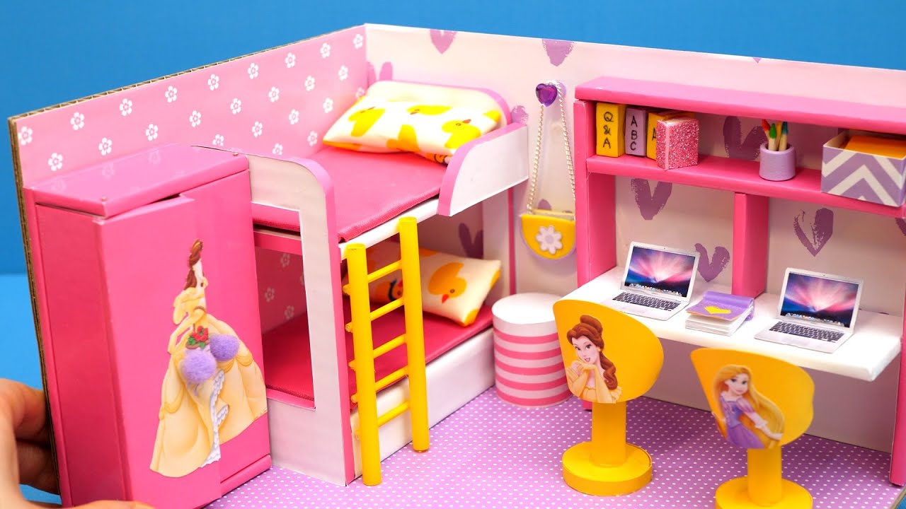 DIY Miniature Cardboard House #23   Bedroom for Two