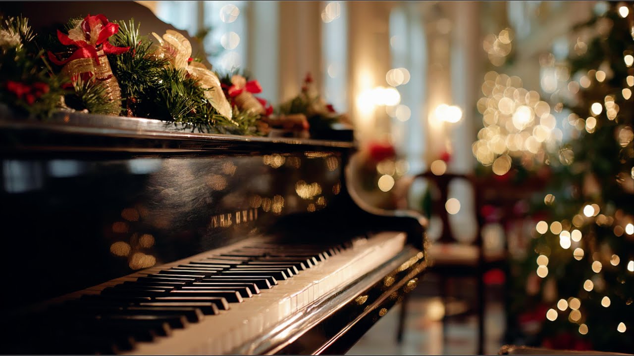Relaxing Cozy Holiday Piano & Violin Music🎄Relax Classical Music with Holiday Lights & Ambience