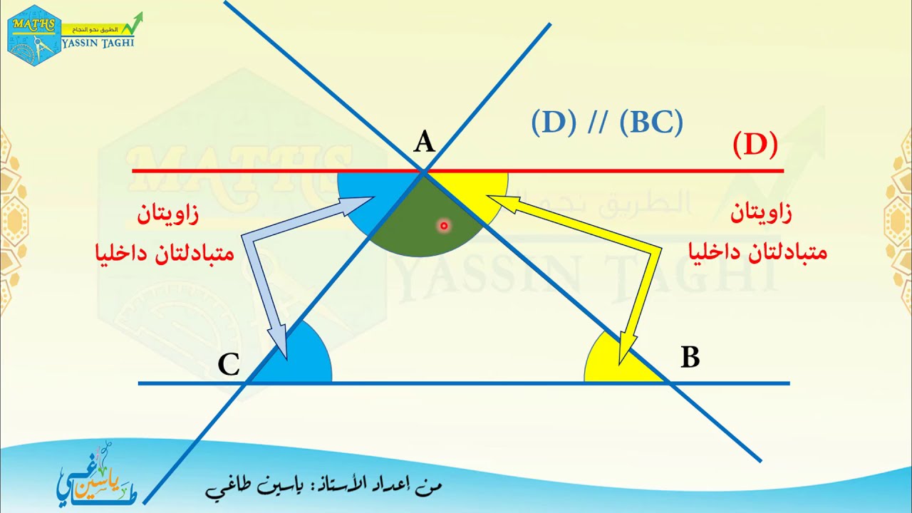 لماذا مجموع زوايا مثلث يساوي °180 ؟