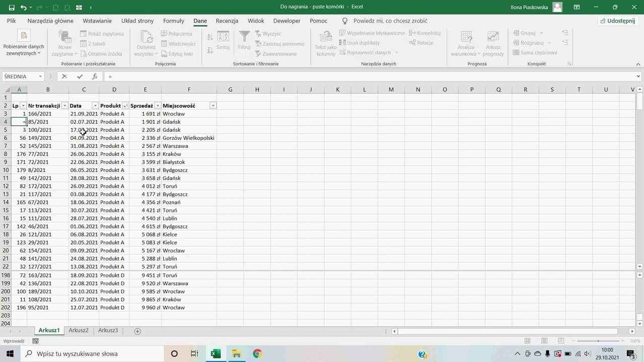 Automatyczna numeracja rekord&oacute;w w programie MS Excel