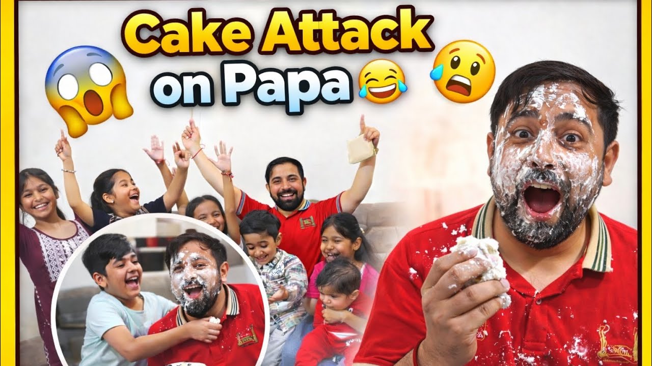 Vibhu Ne Papa Par Cake Attack Kar Diya! 😂🎂 | Papa Shocked 😱 #vlog 