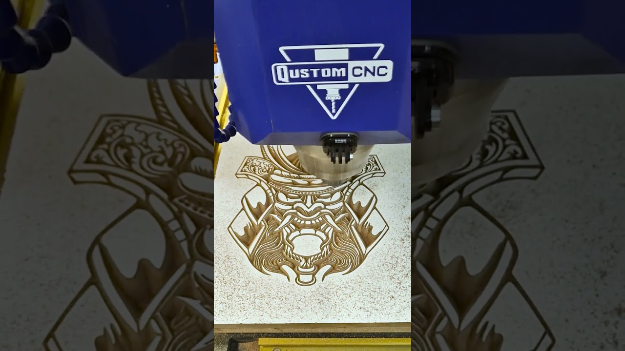 Grabado en V con Router CNC Qustom CNC 🦾🔥  #herramientasdecorte #wood #fabricacion
