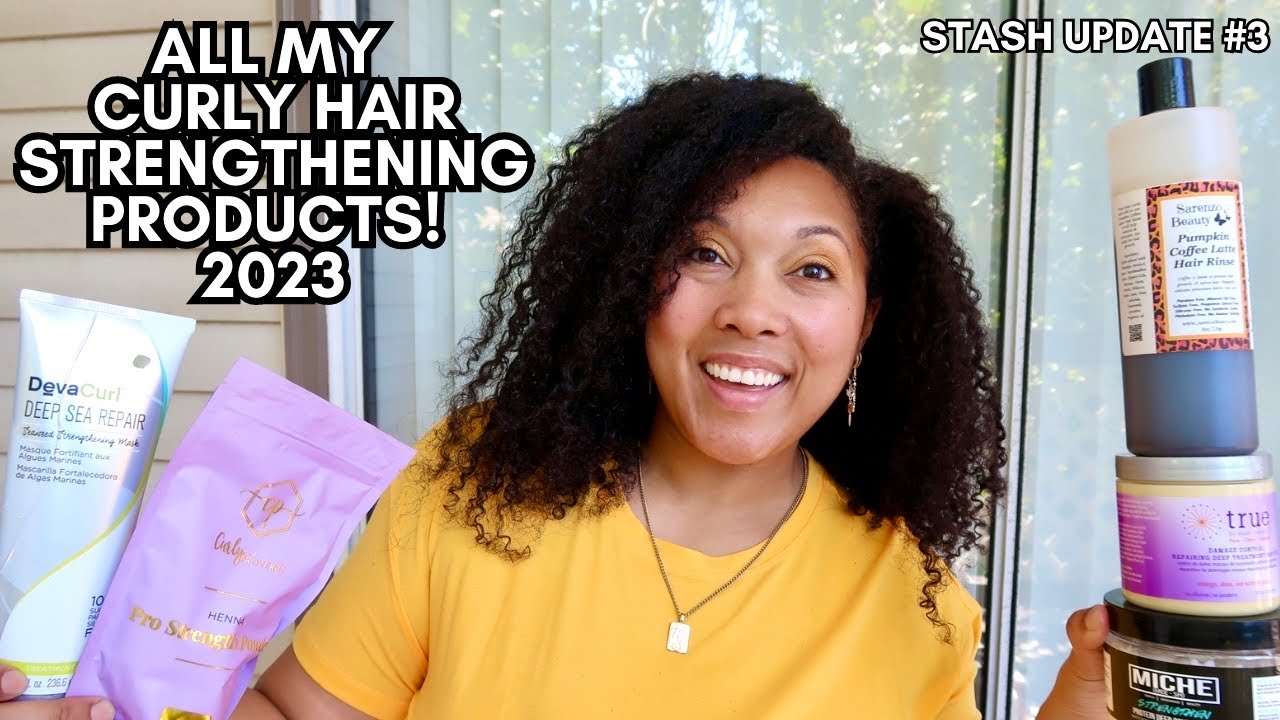 ALL MY CURLY HAIR STRENGTHENING PRODUCTS! FULL STASH SERIES *2023* | Ashkins Curls