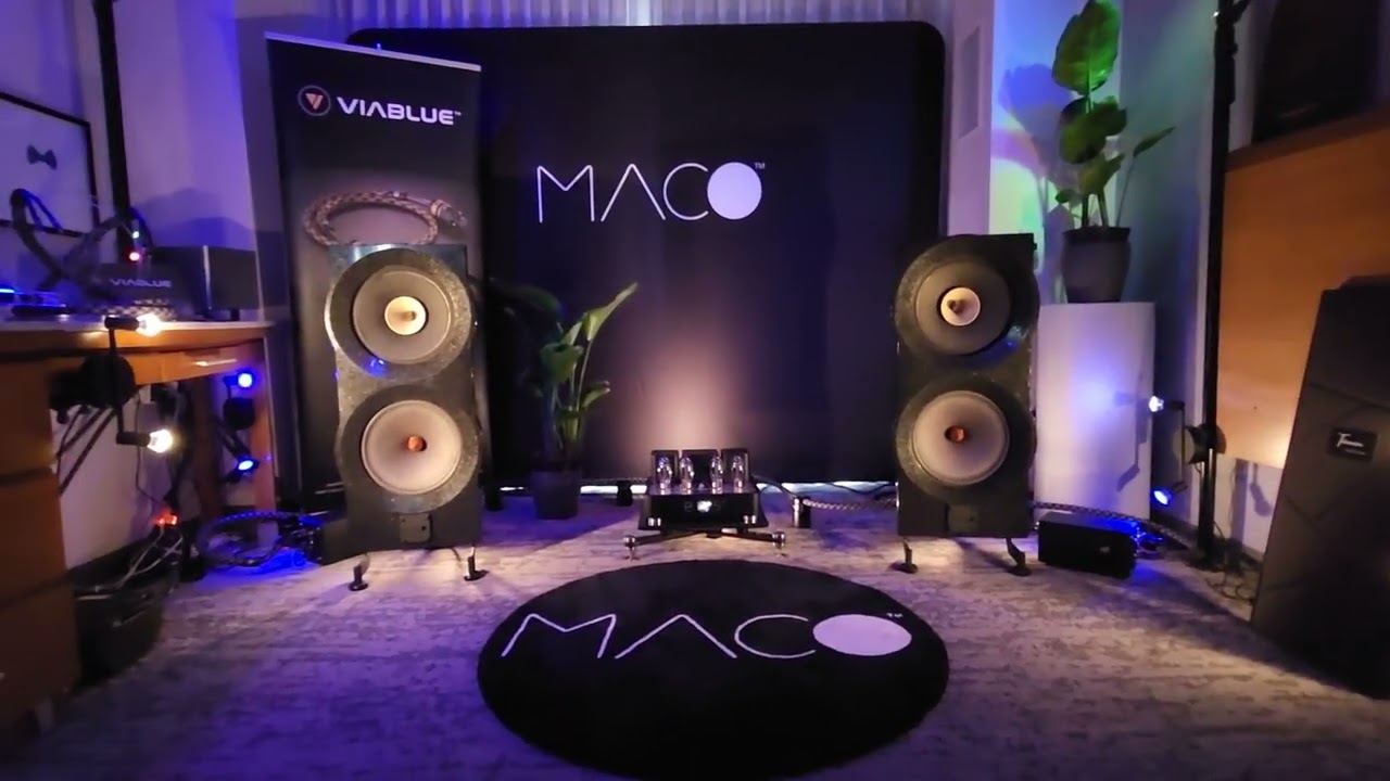Maco Wins Best Small Room Aesthetics Ever - Macaria Granite Open Baffle Speakers Debut - Axpona 2024