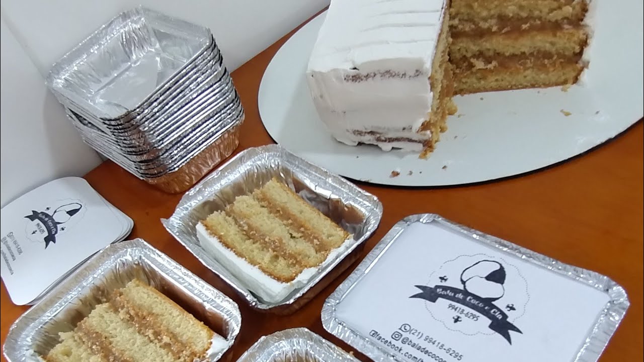 Bolo de corte na marmitinha - Bala de Coco e Cia Oficial