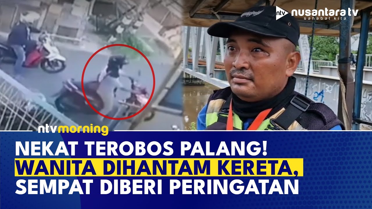 Terekam CCTV! Detik-detik Pemotor Wanita Tertabrak Kereta Bandara di Cengkareng | NTV MORNING