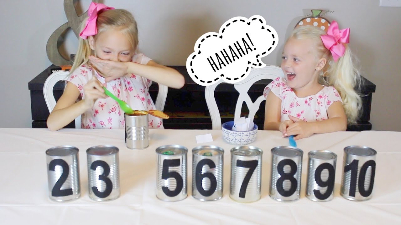 Sisters Lyla and Sophie Take the Tin Can CHALLENGE!