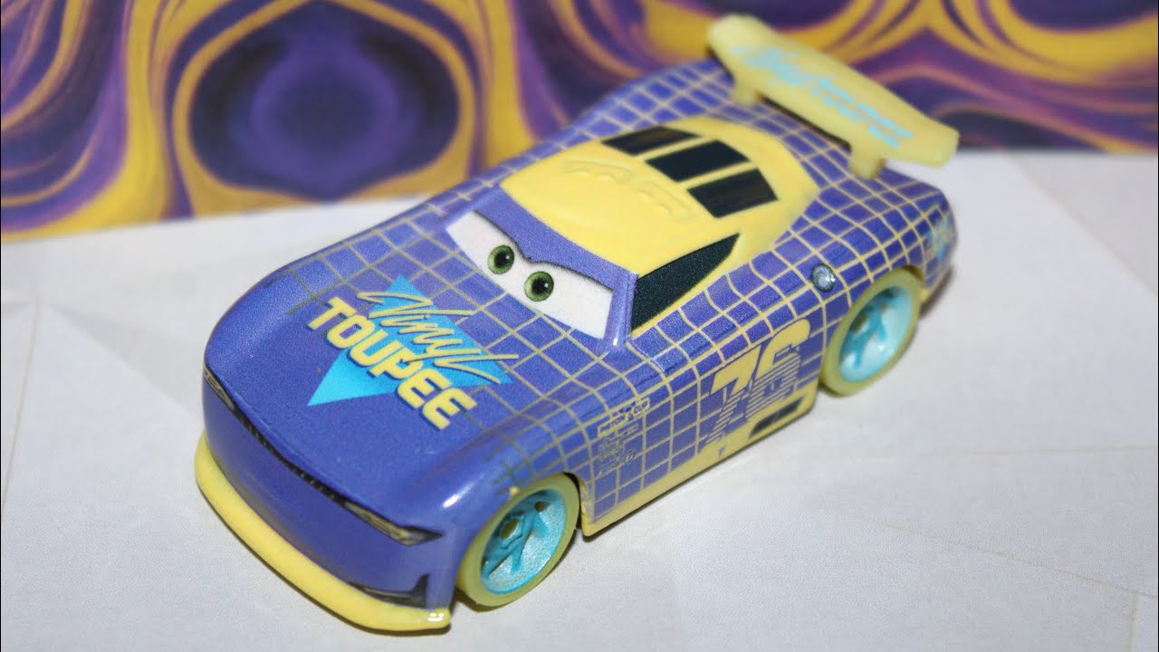 Mattel Disney Cars Glow Racers Will Rusch (Vinyl Toupee Piston Cup Next-Gen) Glow in Dark