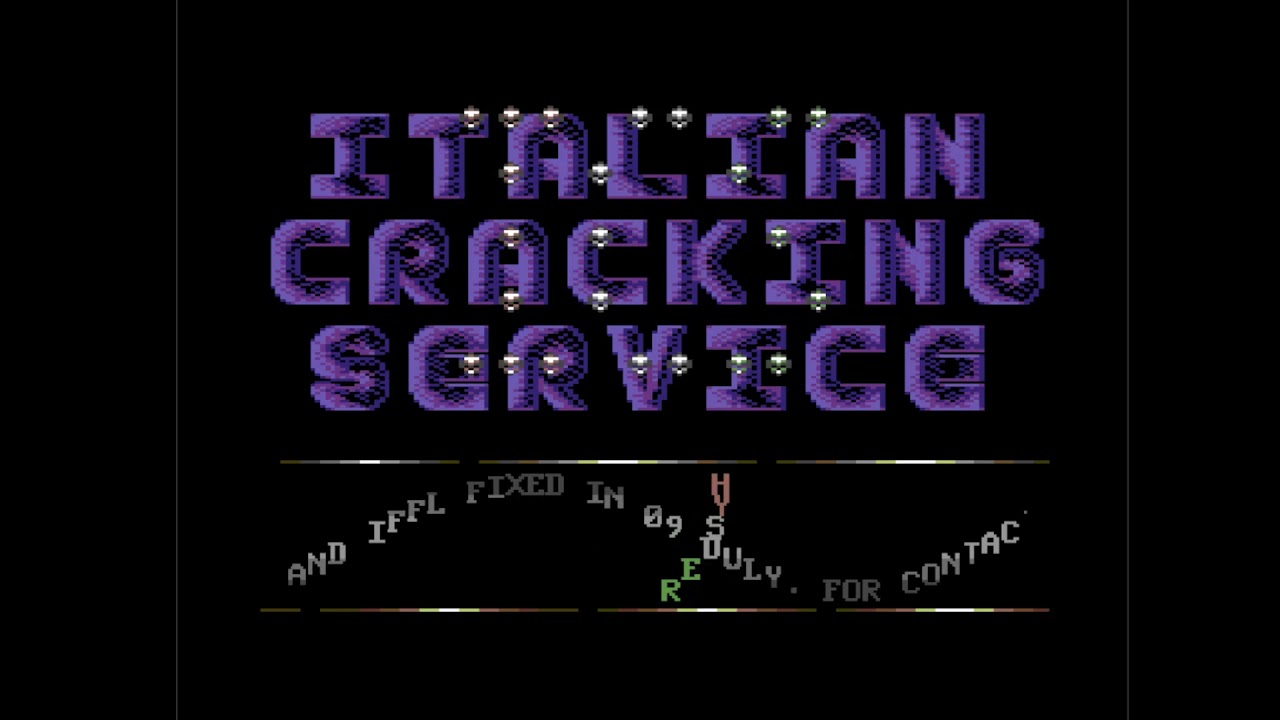 C64 Crack Intro: 1991 ICS Intro Beating bobs+sine Scroller by Italian Cracking Service