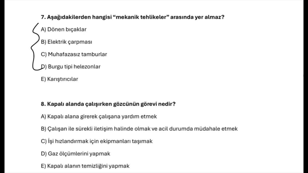 İŞ SAĞLIĞI VE GÜVENLİĞİ — Kapalı Alanlarda Çalışma Sağlığı ve Güvenliği