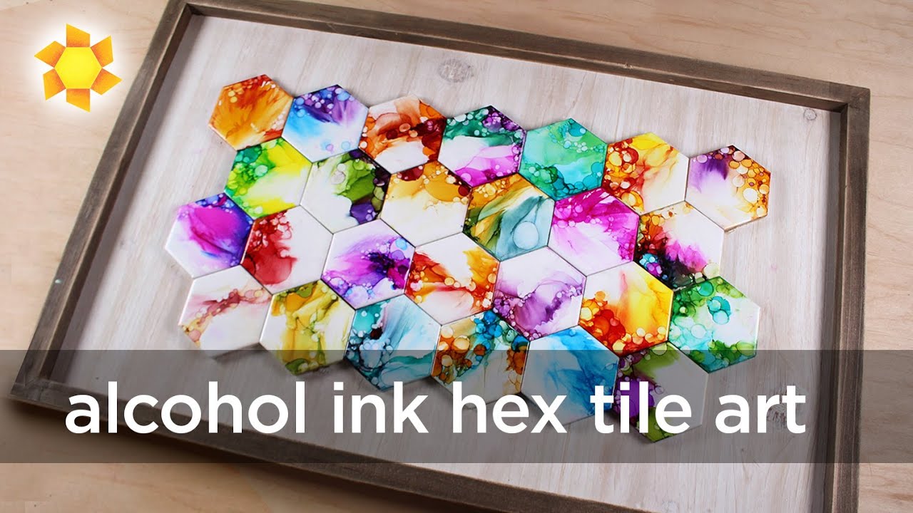 Ethereal Alcohol Ink Hex Tile Art