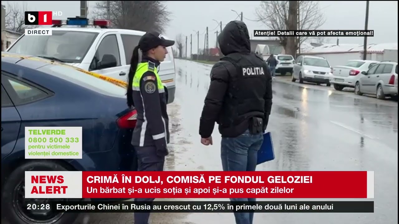 CRIMĂ ÎN DOLJ, COMISĂ PE FONDUL GELOZIEI. Știri B1TV_ 7 martie 2024