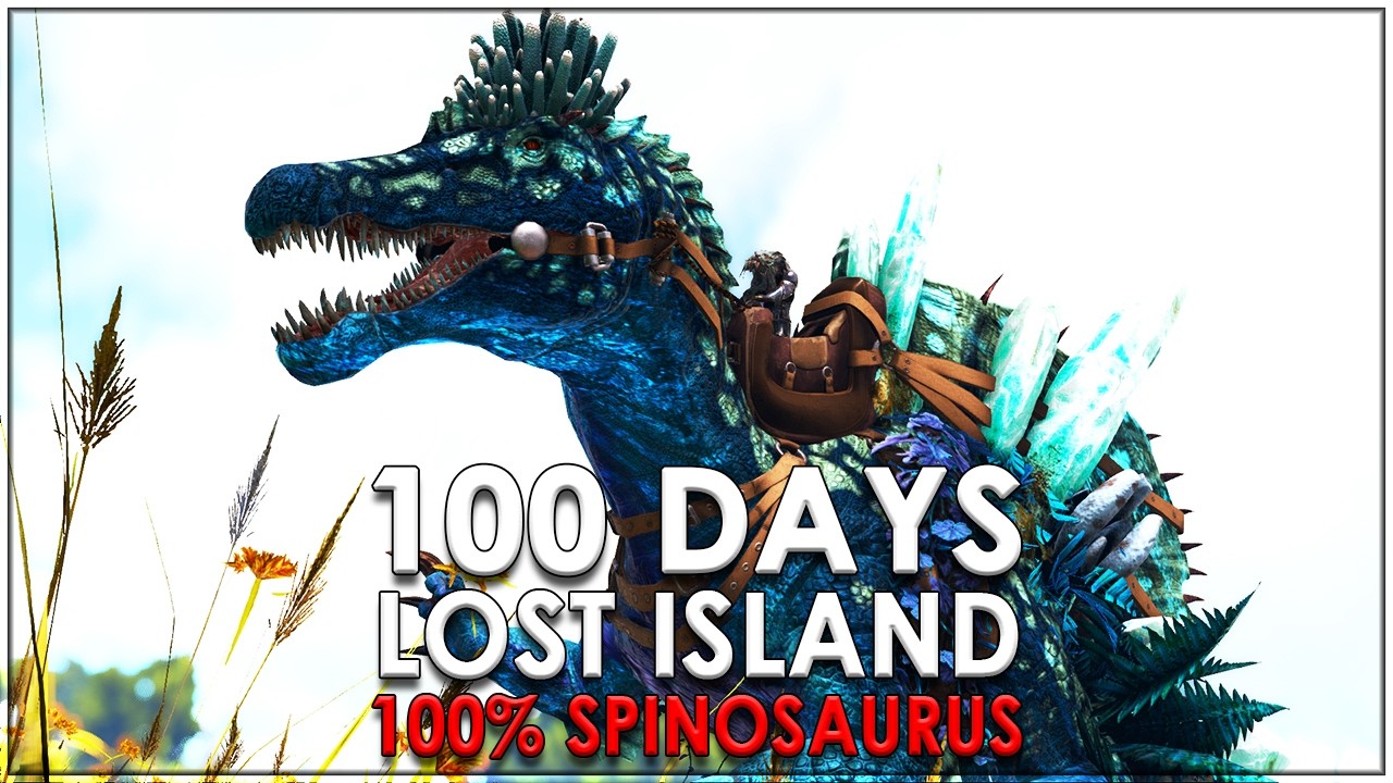 100 Days ARK: Lost Island — Когда 100% мира — спинозавры!
