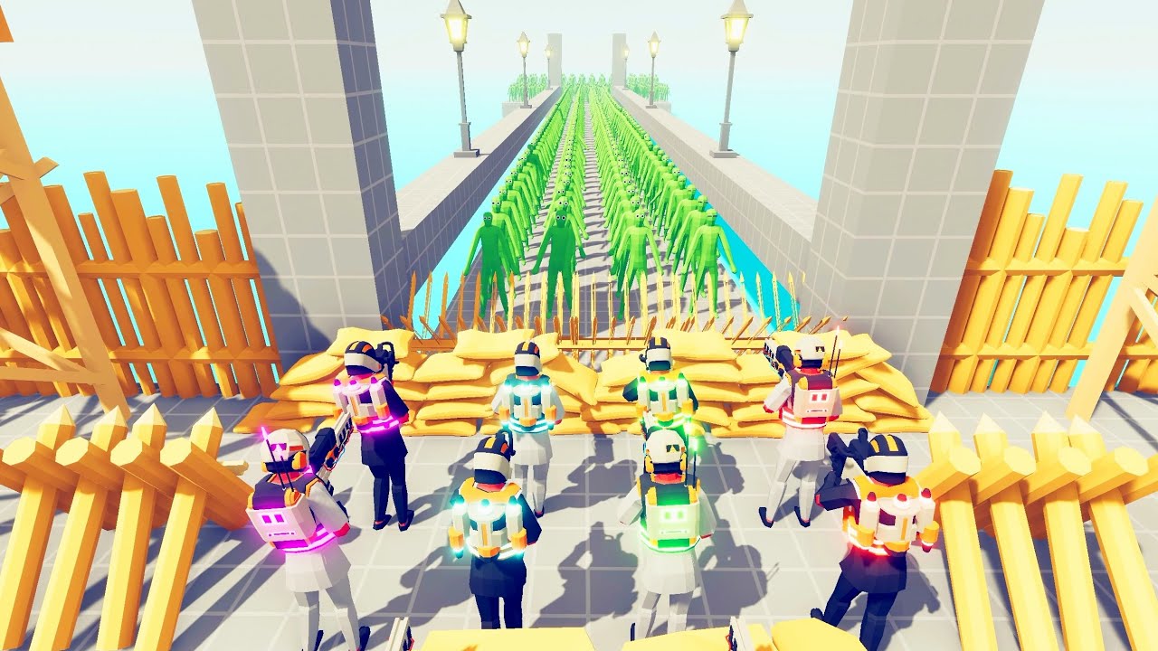 Zombie 100 Units vs Neon Army - Totally Accurate Battle Simulator TABS