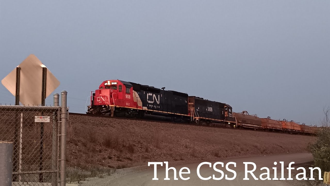 From evening to dark, trains rolling by Pine Junction 