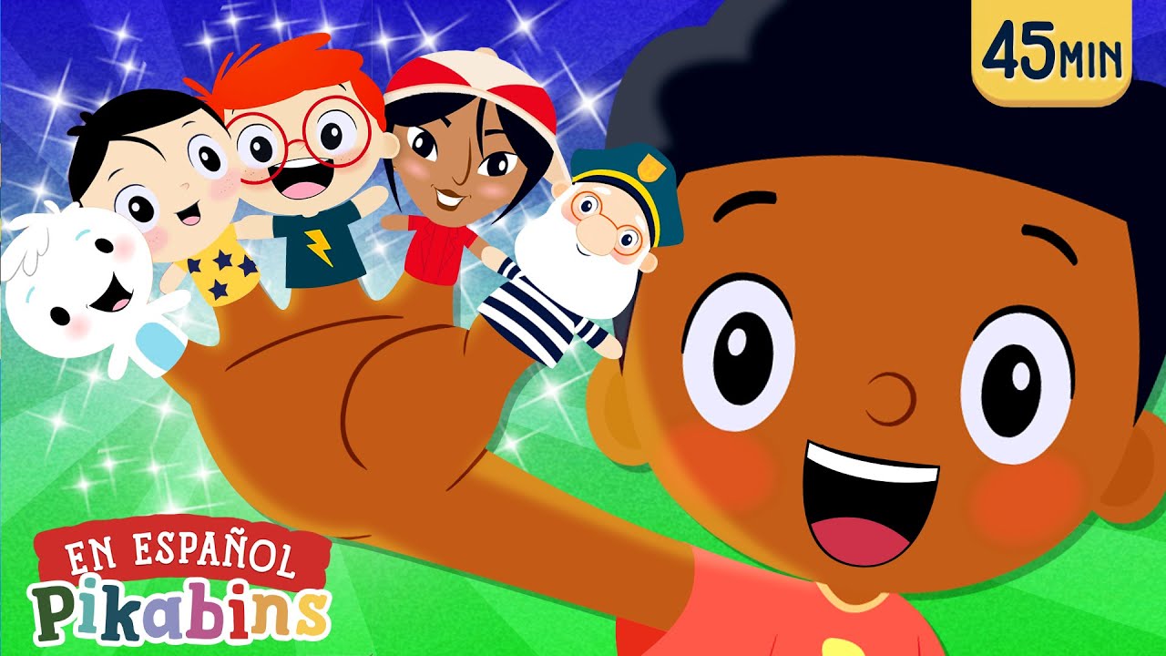 La Familia Dedo Feliz! 😀🖐️ Globos y mas Caricaturas! 🎈| Pikabins Canciones Infantiles Educativas