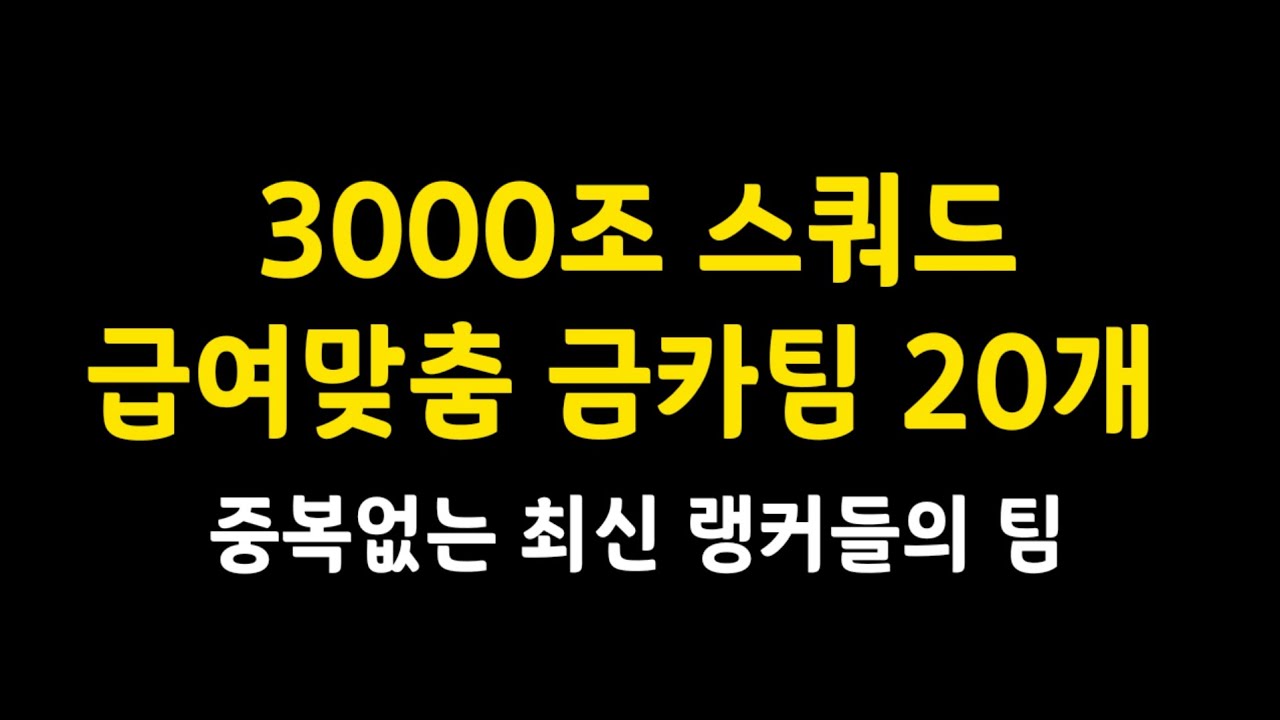 3000조 스쿼드 급여맞춤 금카팀 20개