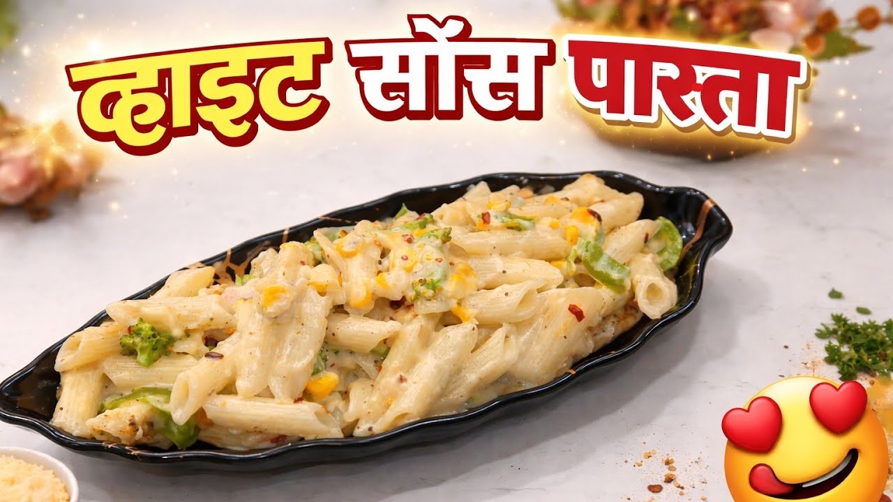 क्रीमी व्हाईट सॉस पास्ता रेसिपी | हॉटेल व्हेज पास्ता घरी | सोपी रेसिपी | Creamy White Sauce Pasta