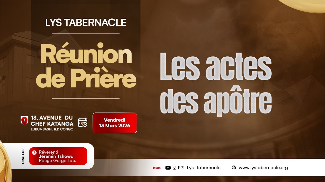 Réunion de prière du Vendredi 13 Mars 2026