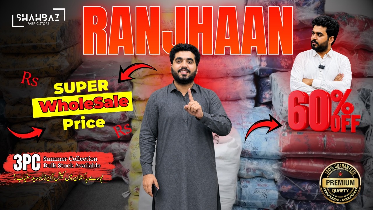 Original Brand RANJHAAN Lawn Unstitch 3Pc | Fresh Opening 2026 | Karachi textile AirGet Stock | 