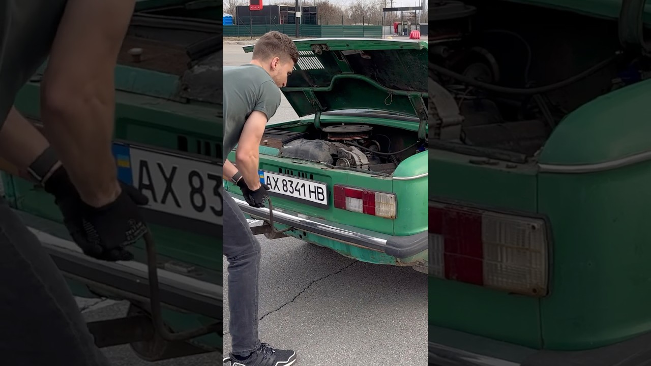 Starting a Zaporozhets Engine with a Hand Crank Starter &ndash; Retro Car Magic! #asmr #automobile