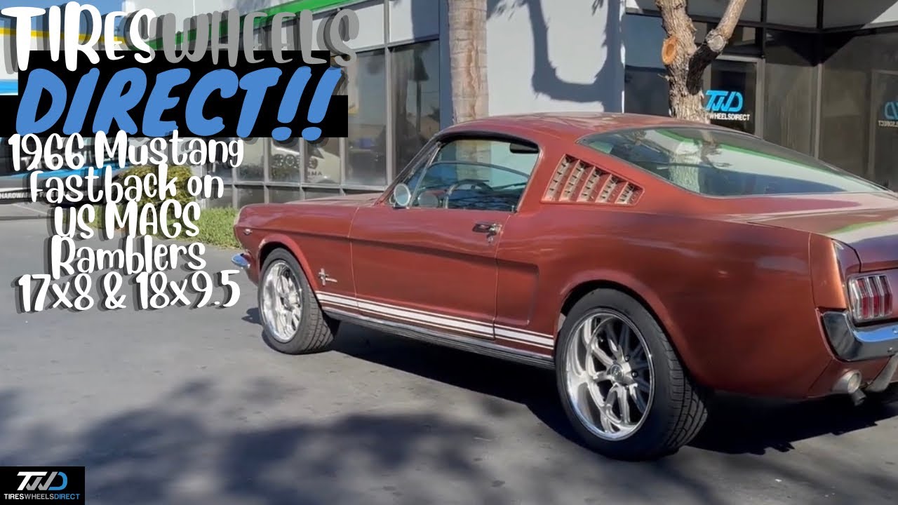 1966 Mustang Fastback US Mags Ramblers 5x114.3 17x8 Part#U11117806545 and 18x9.5 Part#U11118956552