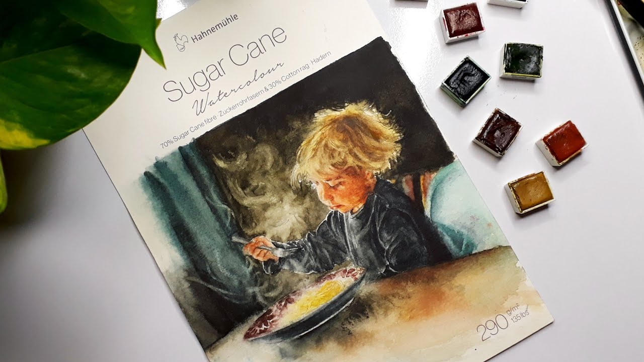 Trying Watercolour portrait on Hahnemuhle Sugarcane Watercolour paper 