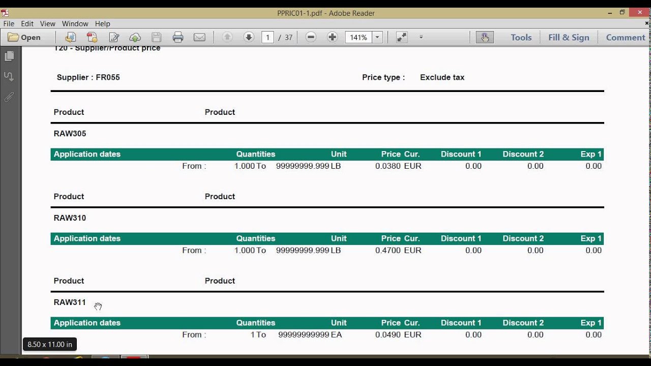 Purchase Price Lists in Sage x3