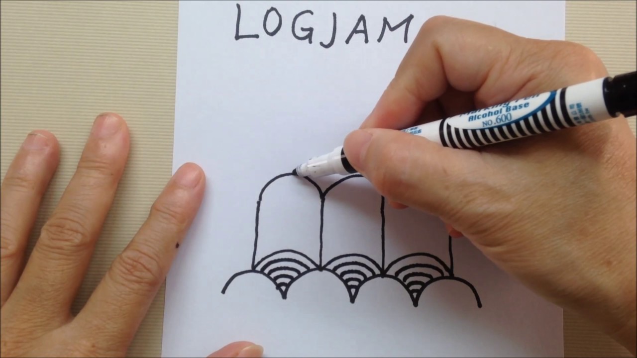 如何畫一般圖樣  How to draw the Tangle Pattern LOGJAM