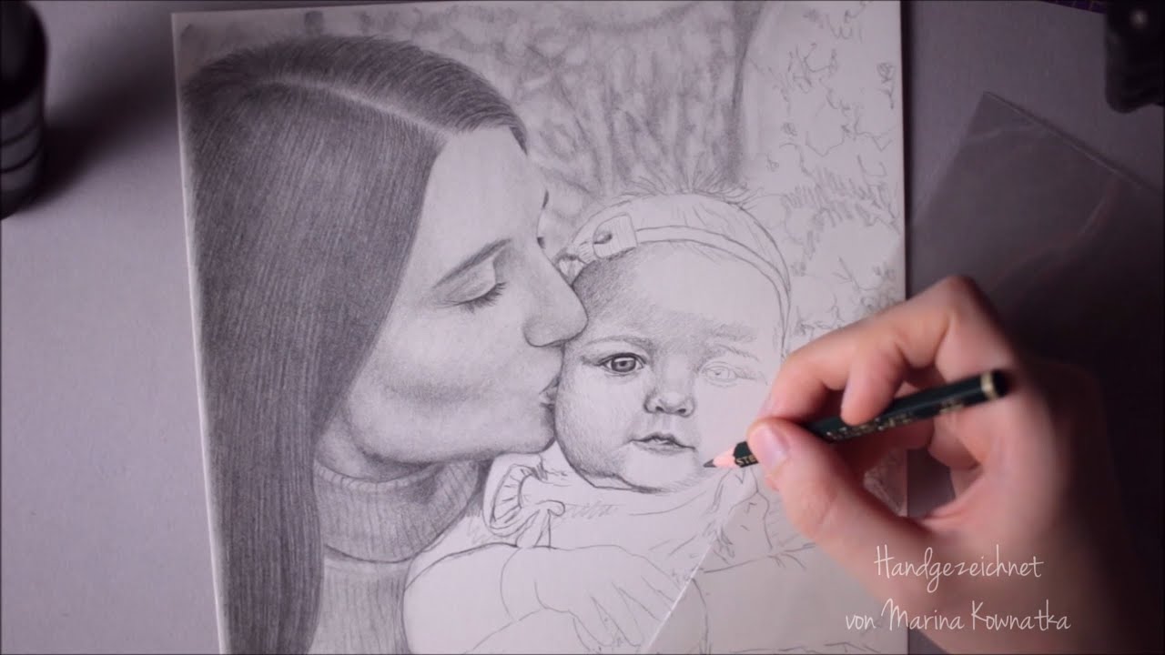Graphitzeichnung im Zeitraffer - Handgezeichnet von Marina - Timelapse Pencil Drawing