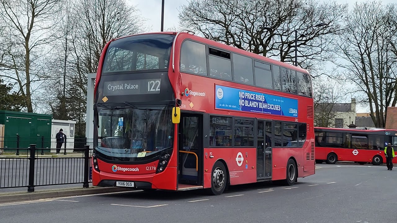 Full Route Visual. Route 122: Plumstead Bus Garage - Crystal Palace | Enviro400MMC 12378 YX16 0GS