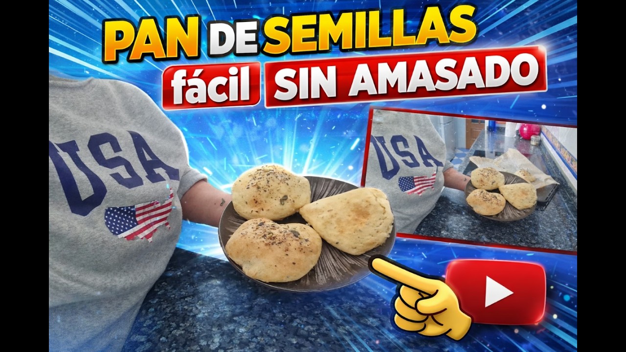 PAN DE SEMILLAS SIN AMASAR 🥖 | Receta F&Aacute;CIL, R&aacute;pida y Crujiente en Casa