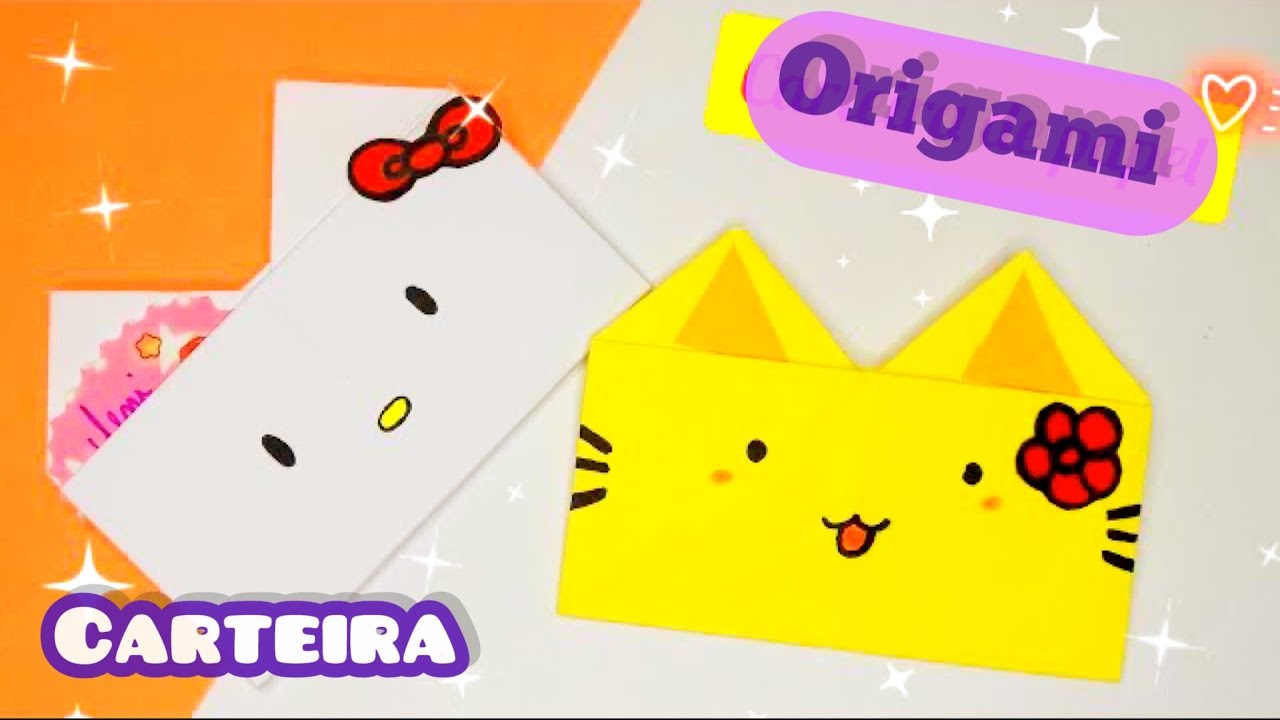 Como fazer carteira de papel de gato  | diy origami carteira| #artesanato #papercraft