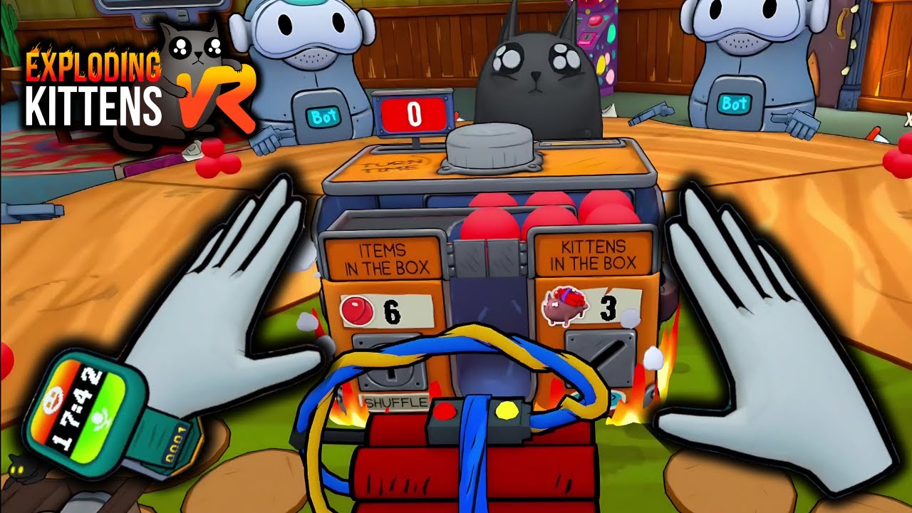 Kittens Go Kaboom In Virtual Reality | Exploding Kittens VR