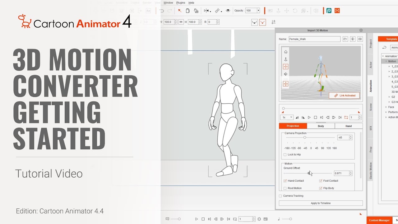 Cartoon Animator 4 Tutorial - Getting Started with 3D Motion Converter
